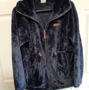Columbia Navy Blue Fire Side Long Sherpa Full Zip Jacket Sz XL